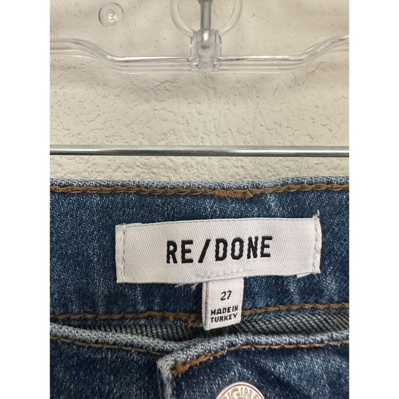 Re/Done Women's 90s High Rise Ankle Crop Button Fly Western Rinse Medium Wash 27 - Picture 4 of 10
